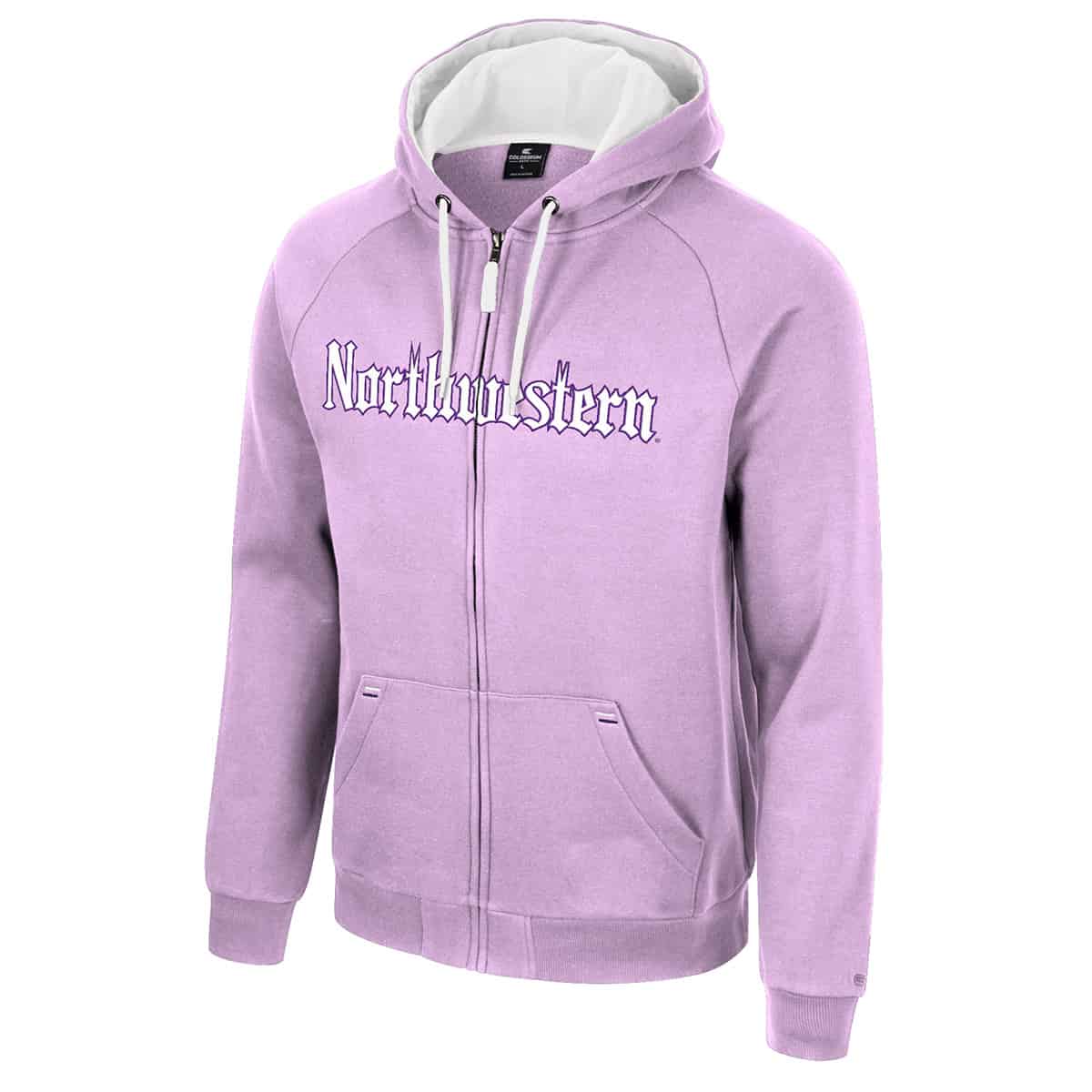 Northwestern University Wildcats Colosseum Unisex Gothic Light Lilac I'll Be Back Full Zip Hoodie