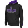 Northwestern University Wildcats Colosseum Black Men's Zone II P/O Hooded Sweatshirt with N-Cat Design