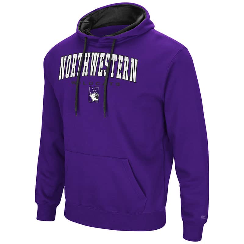 Northwestern University Wildcats Colosseum Purple Zone III Pullover Hooded Sweatshirt with N-Cat Design