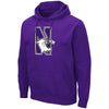 Northwestern University Wildcats Colosseum Men's Purple Hooded Sweatshirt With Appliqué Embroidered N-cat Design