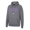 Northwestern University Wildcats Colosseum Men's Heather Grey Scholarship Hoodie With Northwestern and N-Cat Design