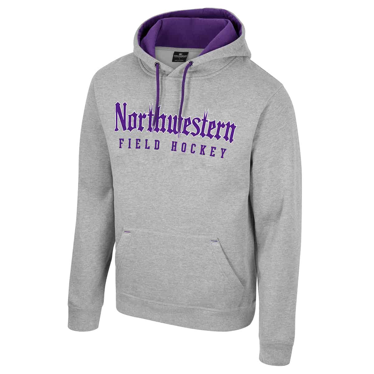 Northwestern University Wildcats Colosseum Men's Gothic Design Field Hockey I'll Be Back Hoodie