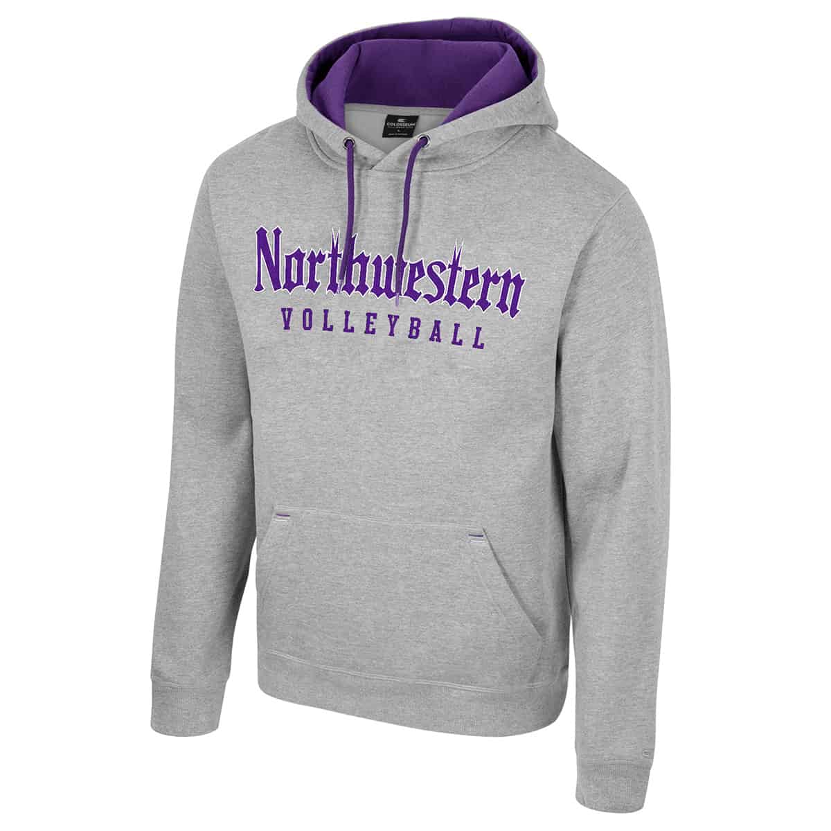 Northwestern University Wildcats Colosseum Men's Gothic Design Volleyball I'll Be Back Hoodie