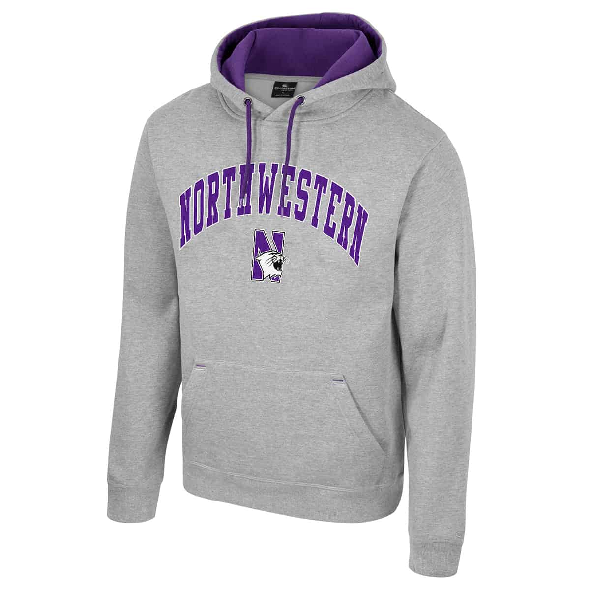 Northwestern University Wildcats Colosseum Men's Arch Design Northwestern with N-Cat Logo I'll Be Back Hoodie