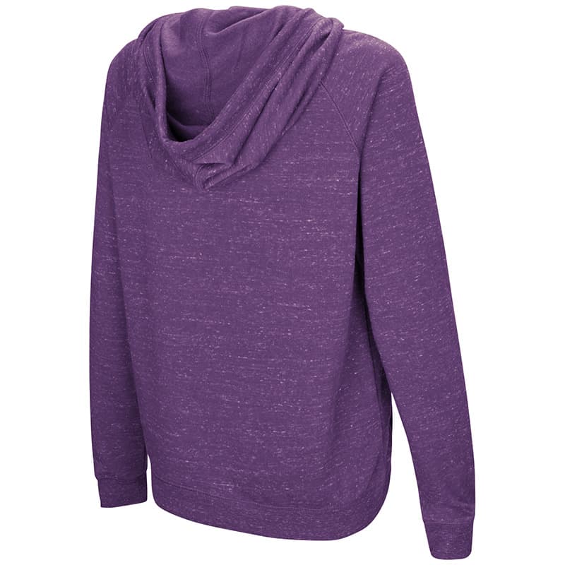 Northwestern University Wildcats Colosseum Purple Heather Womens I'l Go with You Hoodie with N-cat Design-Back