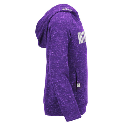 Northwestern University Wildcats Colosseum Girls Kahuna Lace Up Hoodie Side