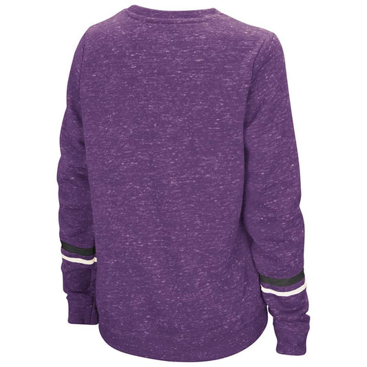 Northwestern University Wildcats Colosseum Ladies Purple Birdie: Pullover with Script Northwestern Wildcats Design-Back