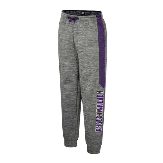 Northwestern University Wildcats Colosseum Youth Rylos Fleece Pant (Nickle Grey/Limited Purple)