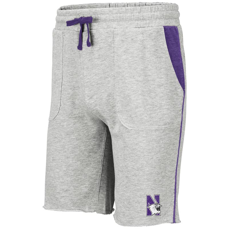 Northwestern University Wildcats Men's Colosseum Heather Grey Medellin Short with N-Cat Design