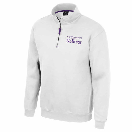 Northwestern University Wildcats Colosseum Men's Kellogg White I'll Be Back 1/4 Zip
