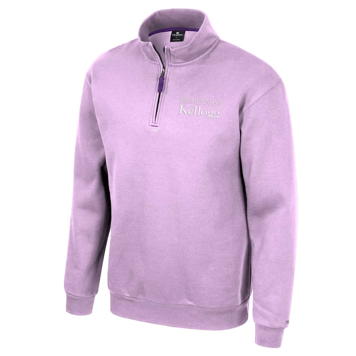 Northwestern University Wildcats Colosseum Men's Kellogg Lilac I'll Be Back 1/4 Zip