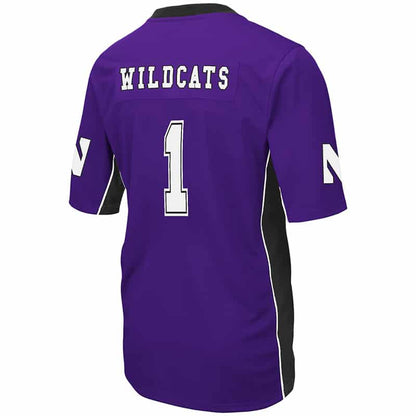 Northwestern University Wildcats Colosseum Men's Purple Max Power Football Jersey-Back