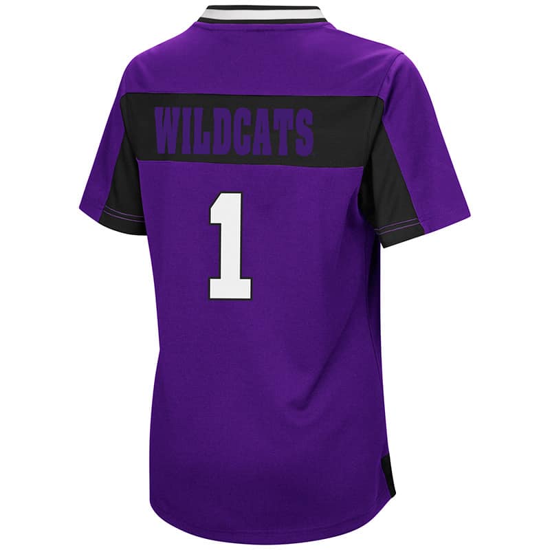 Northwestern University Wildcats Colosseum Ladies Purple/Black My Agent Jersey with Stylized N Design-Back