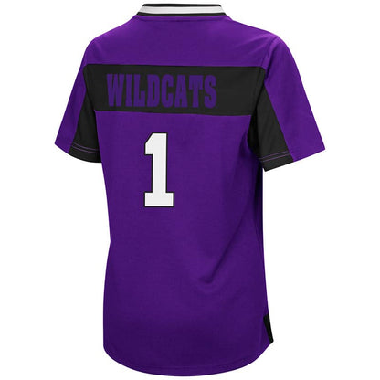 Northwestern University Wildcats Colosseum Ladies Purple/Black My Agent Jersey with Stylized N Design-Back