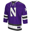 Northwestern University Wildcats Colosseum Men's Purple Athletic Machine Hockey Jersey with Stylized N Design