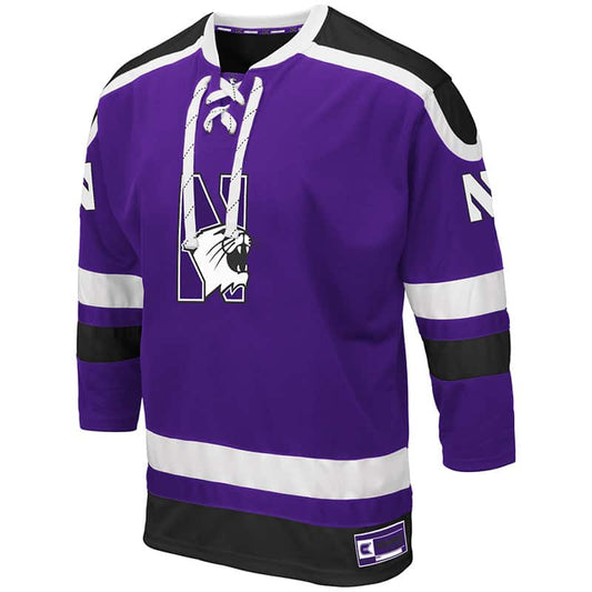 Northwestern University Wildcats Colosseum Men's Purple Mr. Plow Hockey Jersey with N-Cat Design