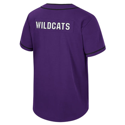 Northwestern University Wildcats Colosseum Men's Detonation Purple Baseball Jersey -Back