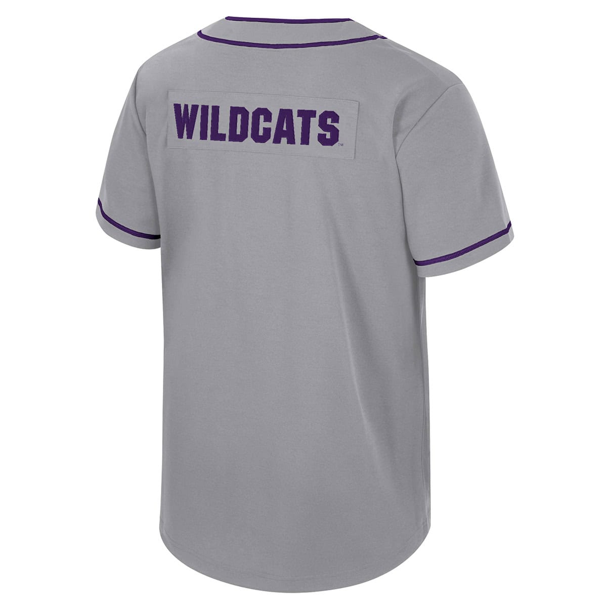 Northwestern University Wildcats Colosseum Men's Detonation Grey Baseball Jersey