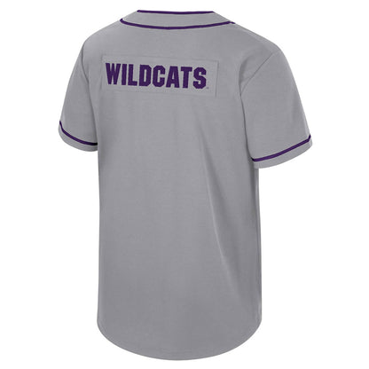 Northwestern University Wildcats Colosseum Men's Detonation Grey Baseball Jersey