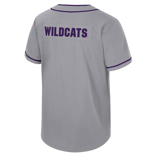 Northwestern University Wildcats Colosseum Men's Detonation Grey Baseball Jersey