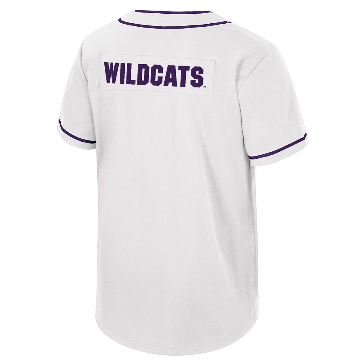 Northwestern University Wildcats Colosseum Men's Detonation White Baseball Jersey-back