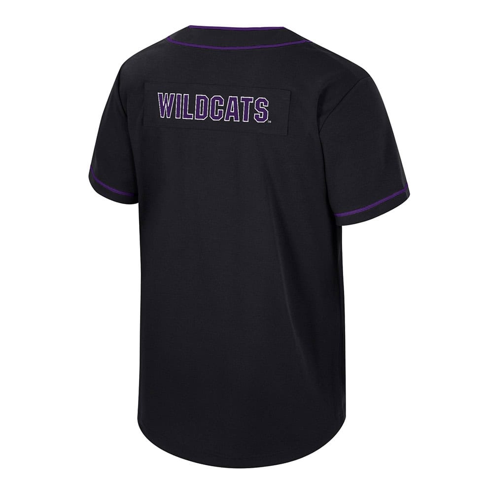 Northwestern University Wildcats Colosseum Youth Detonation Black Baseball Jersey -Back