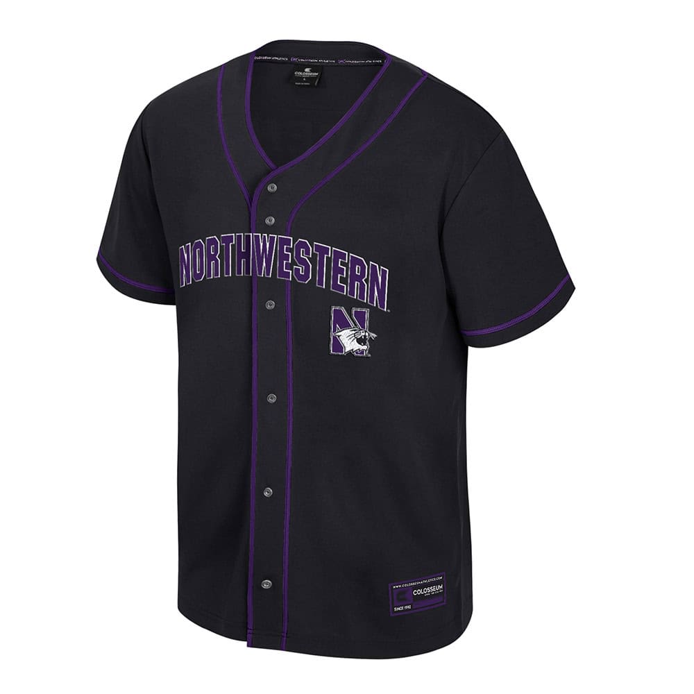 Northwestern University Wildcats Colosseum Youth Detonation Black Baseball Jersey