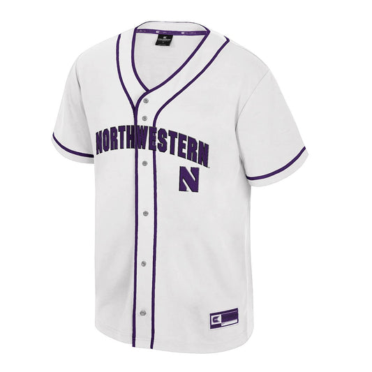 Northwestern University Wildcats Colosseum Youth Detonation White Baseball Jersey