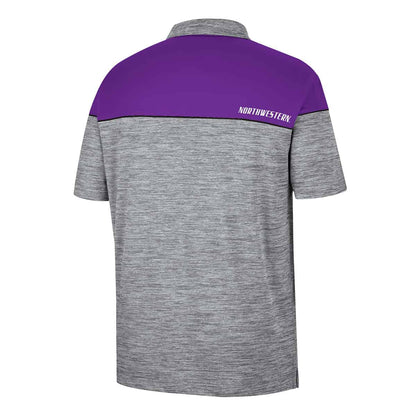 Northwestern University Wildcats Colosseum Men's Birdie Polo - Back Side