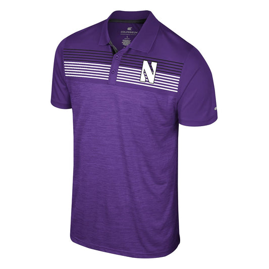 Northwestern University Wildcats Colosseum Men's Langmore Purple Polo