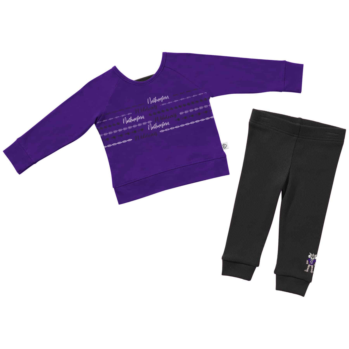 Northwestern University Wildcats Colosseum Infant Girls Crystal Ball Tee & Legging Set