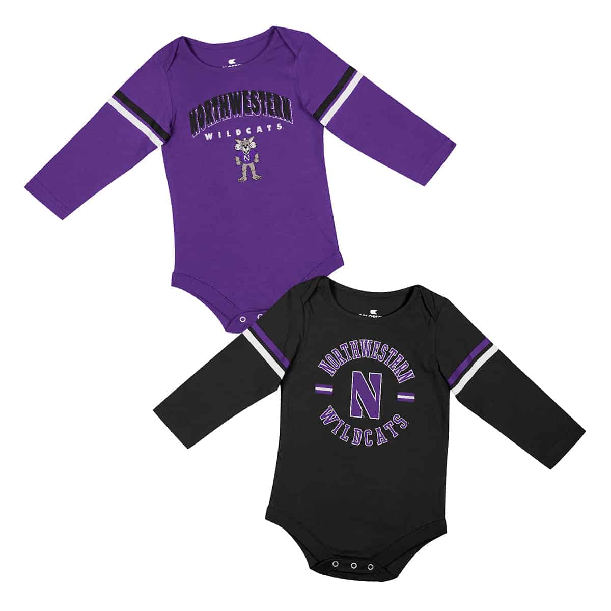 Northwestern University Wildcats Colosseum Infant Boys Advertisement 2Pk L/S Onesie