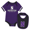 Northwestern University Wildcats Colosseum Infant The Gift Purple Onesie And Bib with N Design