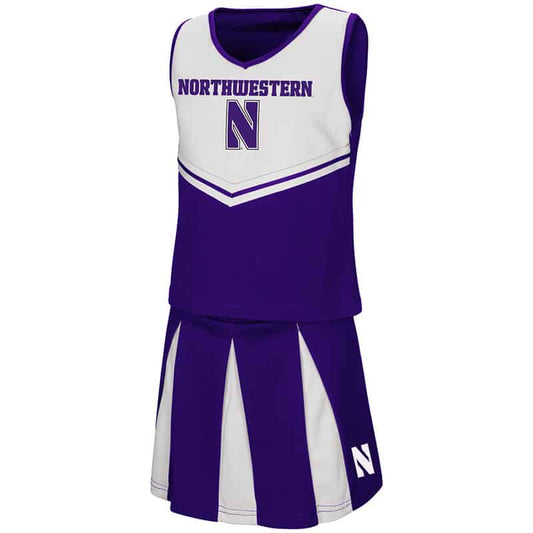 Northwestern University Wildcats Colosseum Youth Girls Purple/White Pom Pom Cheer Set with Stylized N Design