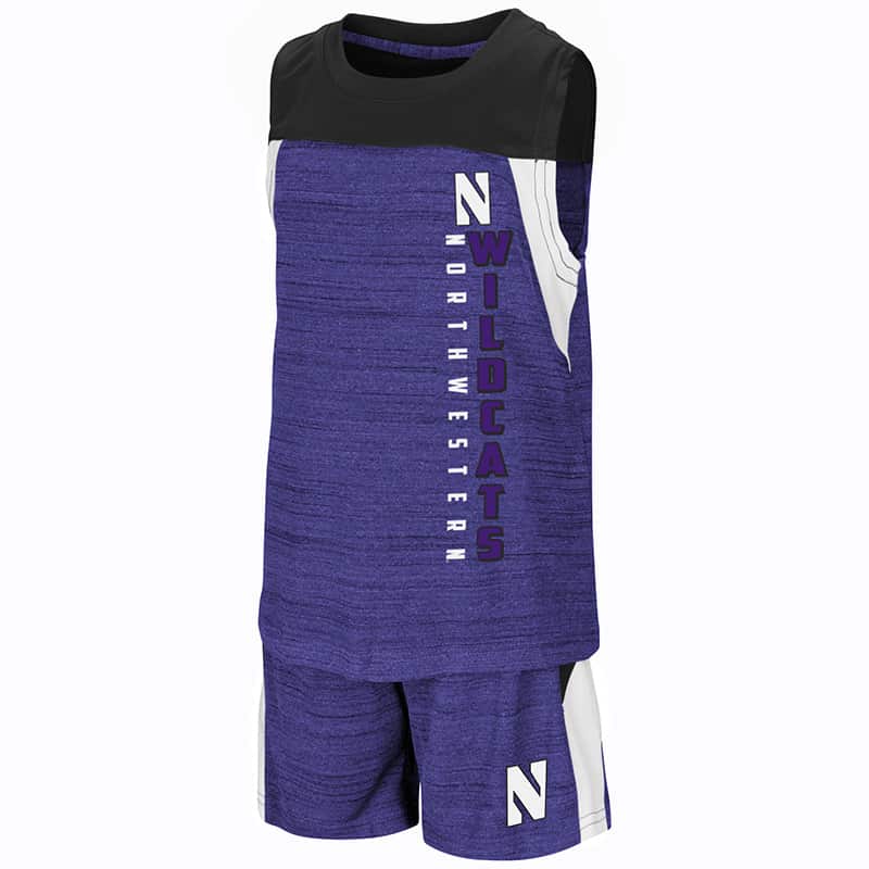 Northwestern University Wildcats Colosseum Toddler Purple / Black Titan Of Terror Set with Stylized N Design