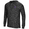 Northwestern University Wildcats Colosseum Men's Black 5 Crawfish Dinners L/S Henley T-Shirt with Stylized N Design