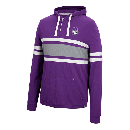 Northwestern University Wildcats Colosseum Men's Lebowski L/S Hooded Heavy Knit