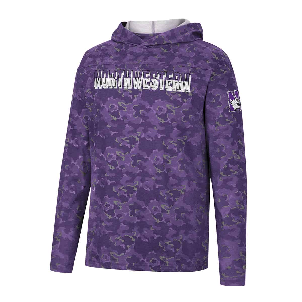 Northwestern University Wildcats Colosseum Men's Wager Hooded Tee