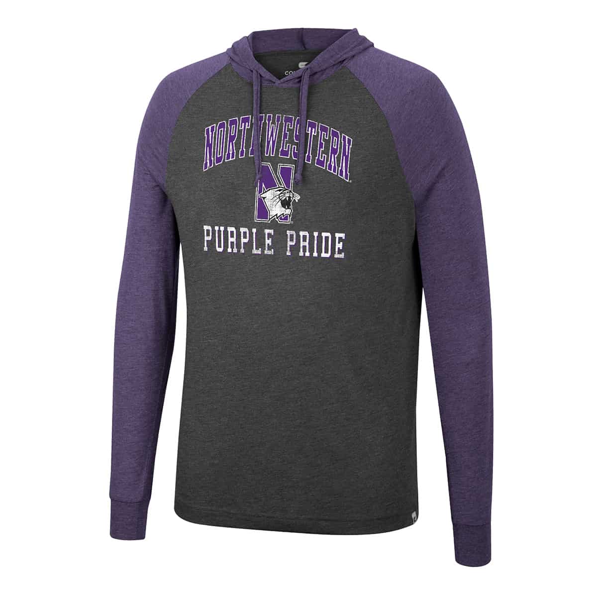 Northwestern University Wildcats Colosseum Men's Zen Philosopher L/S Hooded Tee