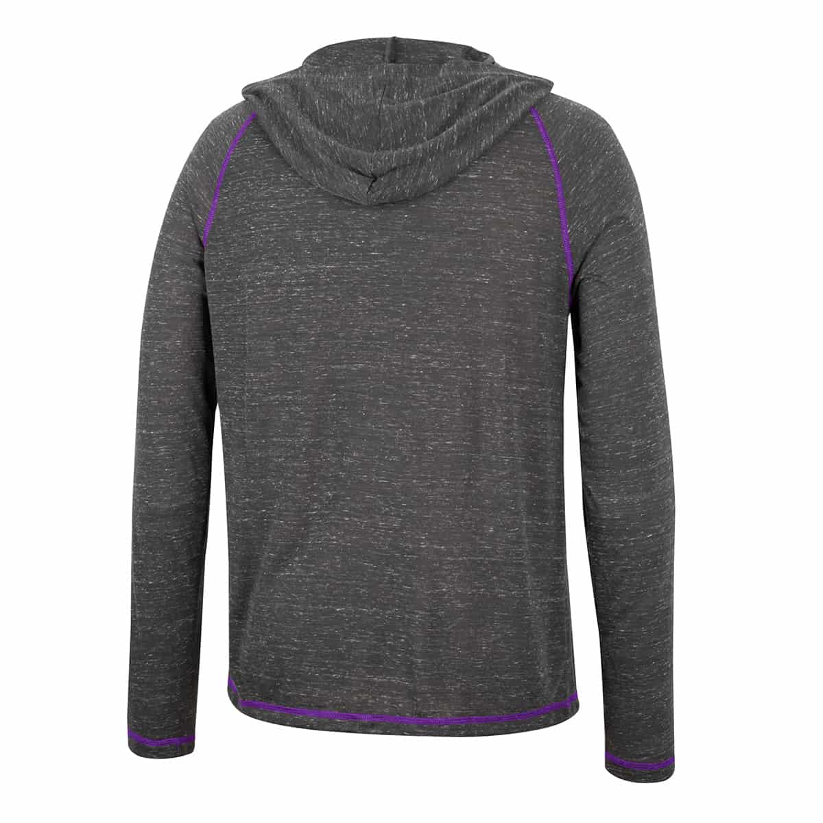 Northwestern University Wildcats Colosseum Men's Nakatomi L/S Hooded Tee - Back Side