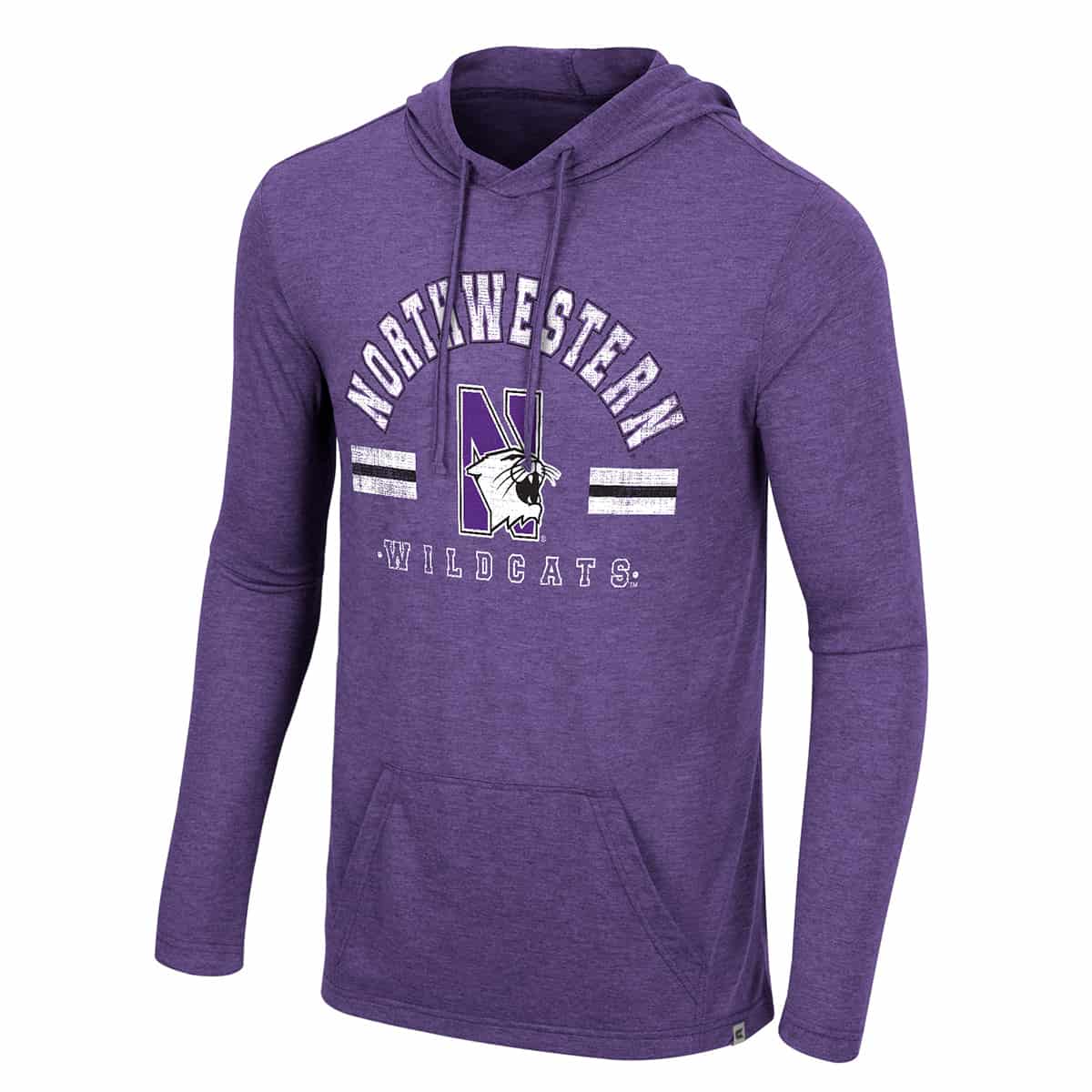 Northwestern University Wildcats Colosseum Men's Purple Ticking Like This Hooded Tee