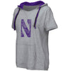 Northwestern University Wildcats Colosseum Ladies Heather Grey Whoopah! Hooded T-Shirt with Stylized N Design