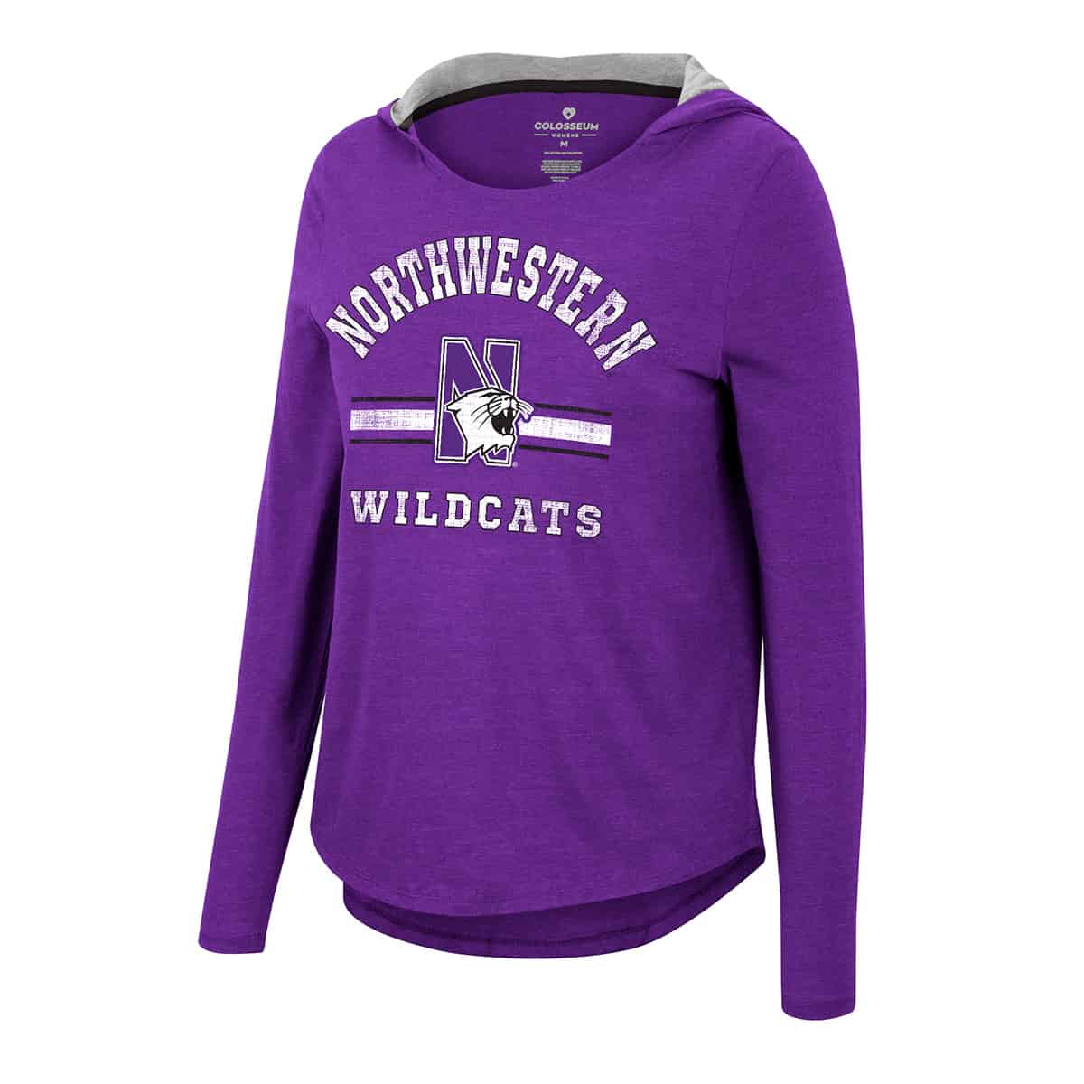 Northwestern University Wildcats Colosseum Ladies Inner Beauty Ls Hooded Tee