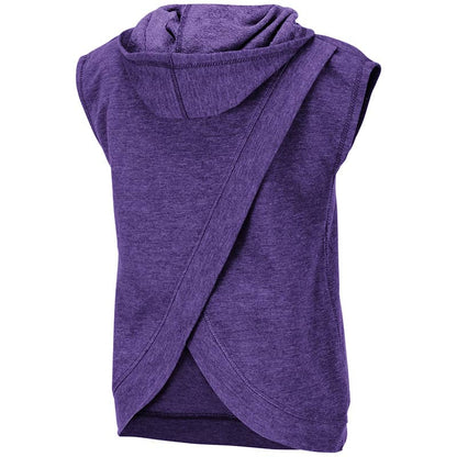 Northwestern University Wildcats Colosseum Girls Purple Krems Sleeveless Hoodie with N-Cat Design-Back