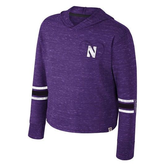 Northwestern University Wildcats Colosseum Girls Purple Fleet Hooded Tee