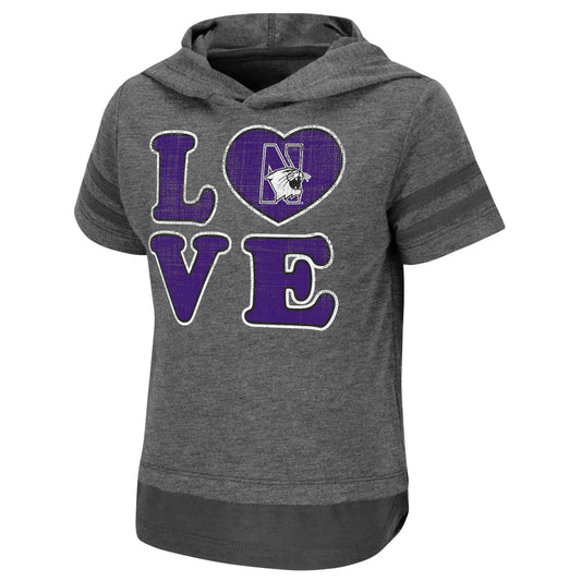 Northwestern University Wildcats Colosseum Toddler Girls Yabba S/S Hooded Tee
