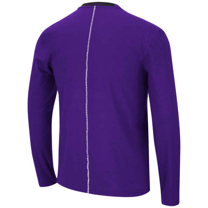 Northwestern University Wildcats Colosseum Men's Purple Gryzzl L/S Tee-Back