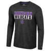 Northwestern University Wildcats Colosseum Men's Black Positraction L/S Tee