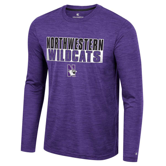 Northwestern University Wildcats Colosseum Men's Purple Positraction L/S Tee