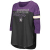 Northwestern University Wildcats Colosseum Ladies Black / Purple I'Ll Be There For You 3/4 Sleeve T-Shirt with N-Cat Design